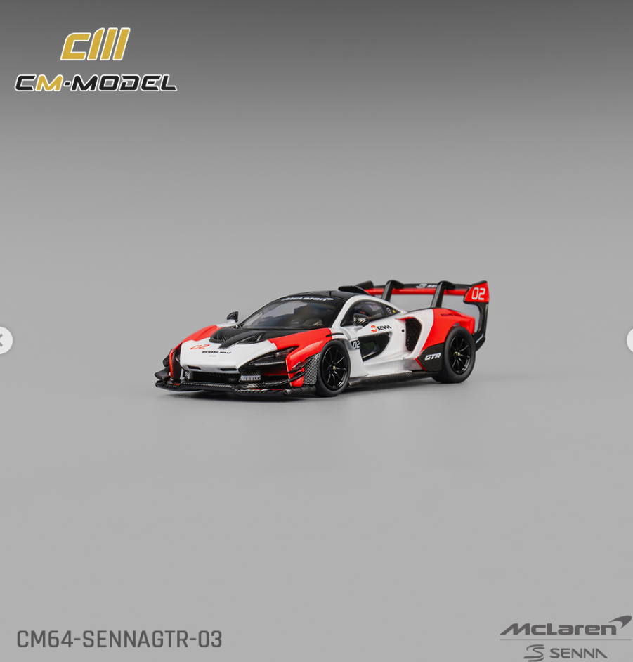 CM Model 1:64 Mclaren SennaGTR Red/ White  CM64-SennaGTR-03