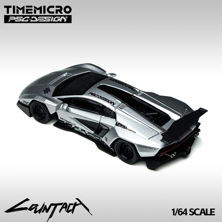 [Preorder] TimeMicro X PSC DESIGN 1:64 Lamborghini Countach “V” Ver. Silver TM647704