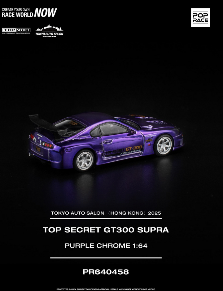 POPRACE 1:64 TOP SECRET GT300 SUPRA PURPLE CHROME TASHK 2025 PR640458