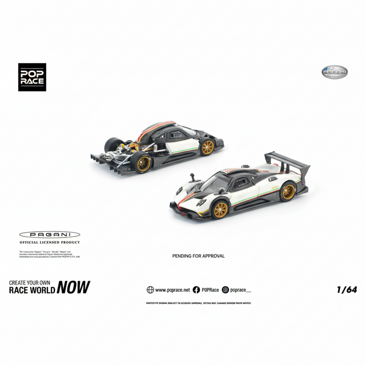 [Preorder] POPRACE 1:64  PAGANI ZONDA R WHITE PR640298