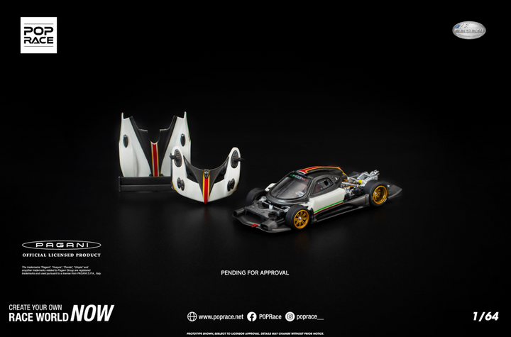 [Preorder] POPRACE 1:64  PAGANI ZONDA R WHITE PR640298