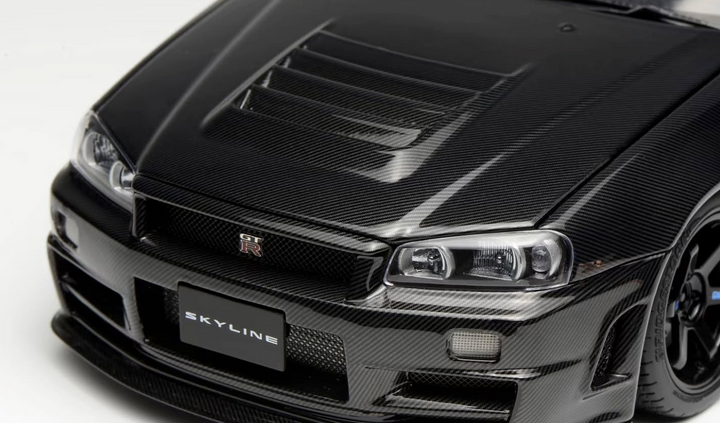 [Preorder] MOTORHELIX 1:18 Nissan Skyline GT-R(R34) CUSTOMIZED VERSION Carbon Fiber M83413