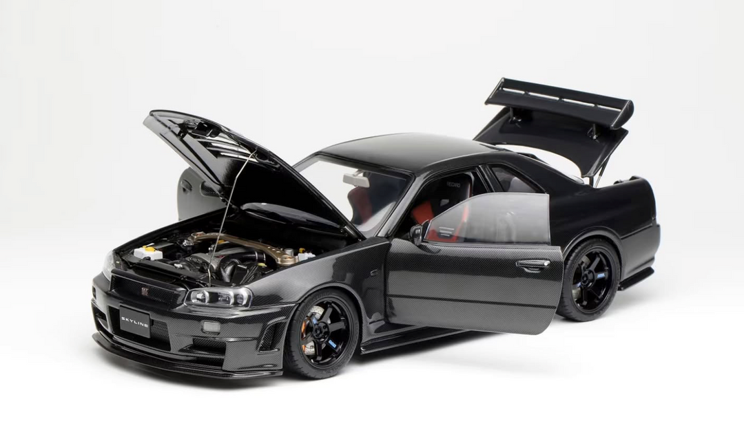 [Preorder] MOTORHELIX 1:18 Nissan Skyline GT-R(R34) CUSTOMIZED VERSION Carbon Fiber M83413