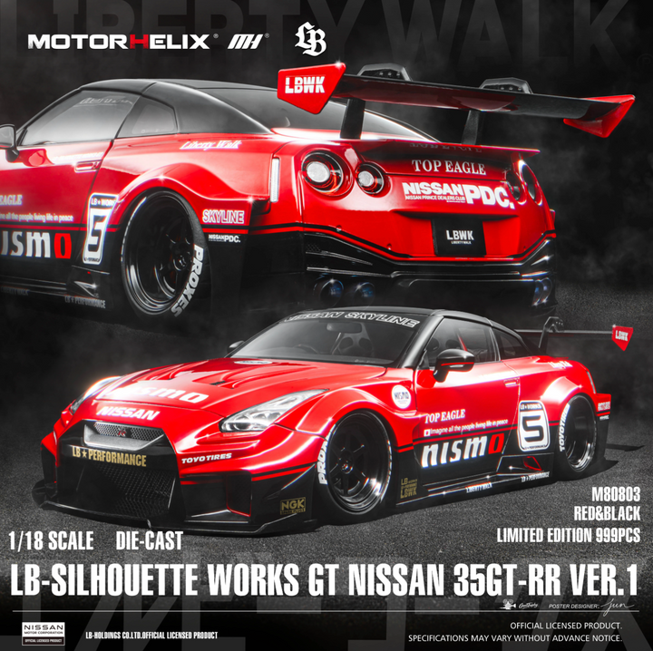 [Preorder] MOTORHELIX 1:18 LB-SILHOUETTE WORKS GT NISSAN 35GT-RR VER.2 (2 Colours) M80803/ M80801