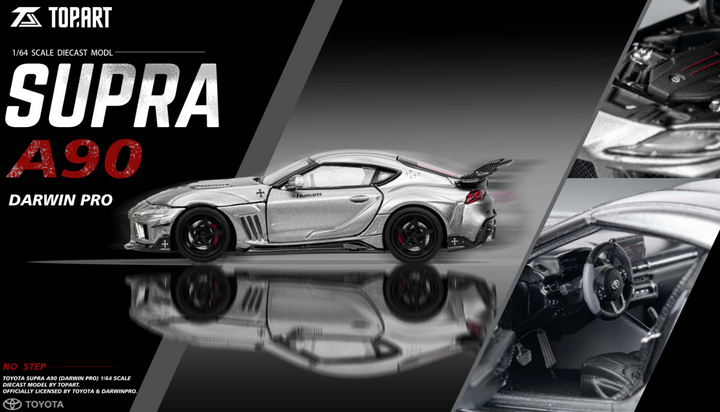 [Preorder] TOPART 1:64 TOPART SUPRA A90 DARWINPRO | Liquid Silver Foshan Exhibition Exclusive