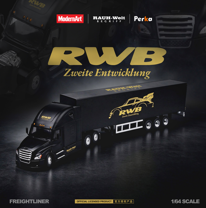 [Preorder] ModernArt X Perka 1:64 Freightliner Black RWB Livery Truck MD800118