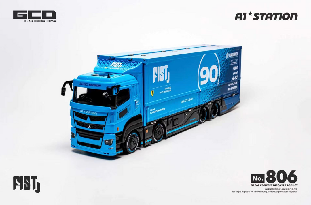 [Preorder] GCD x FIST x A1-STATION x Shoom64 1:64 LBWK MITSUBISHI FUSO SUPER GREAT and HINO 300 Custom Drop-Bed Car Carrier (2 Versions)