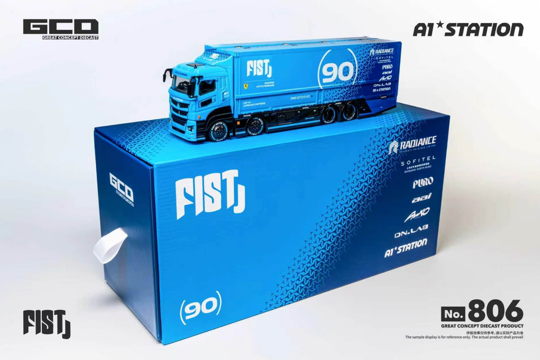[Preorder] GCD x FIST x A1-STATION x Shoom64 1:64 LBWK MITSUBISHI FUSO SUPER GREAT and HINO 300 Custom Drop-Bed Car Carrier (2 Versions)