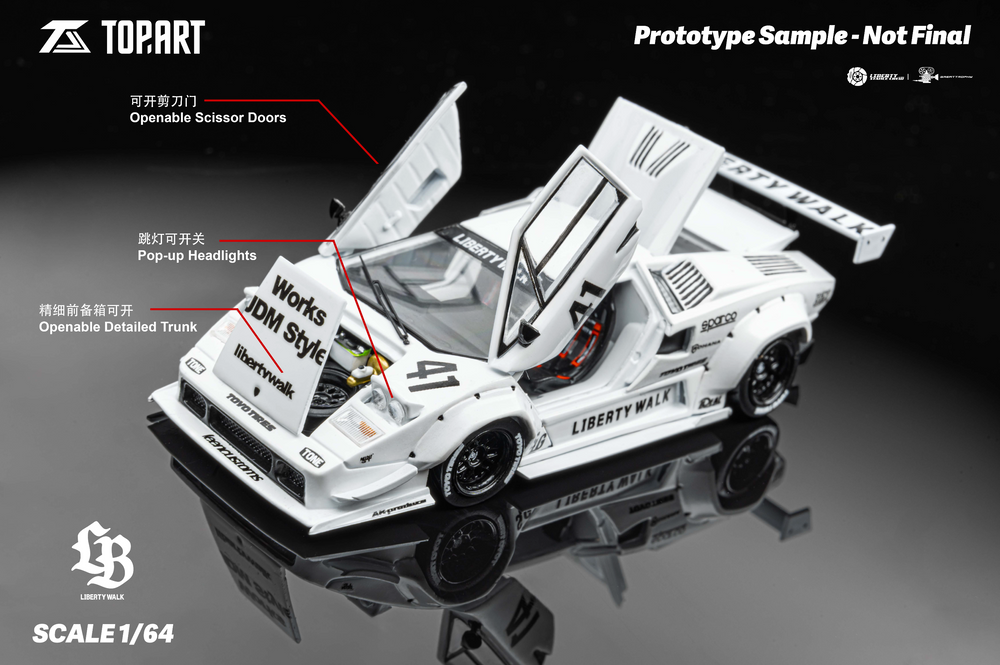 TOPART 1:64 LBWK Lamborghini Countach TAO640001 – Horizon Diecast TOPART 1:64 LBWK Lamborghini Countach TAO640001 – Horizon Diecast