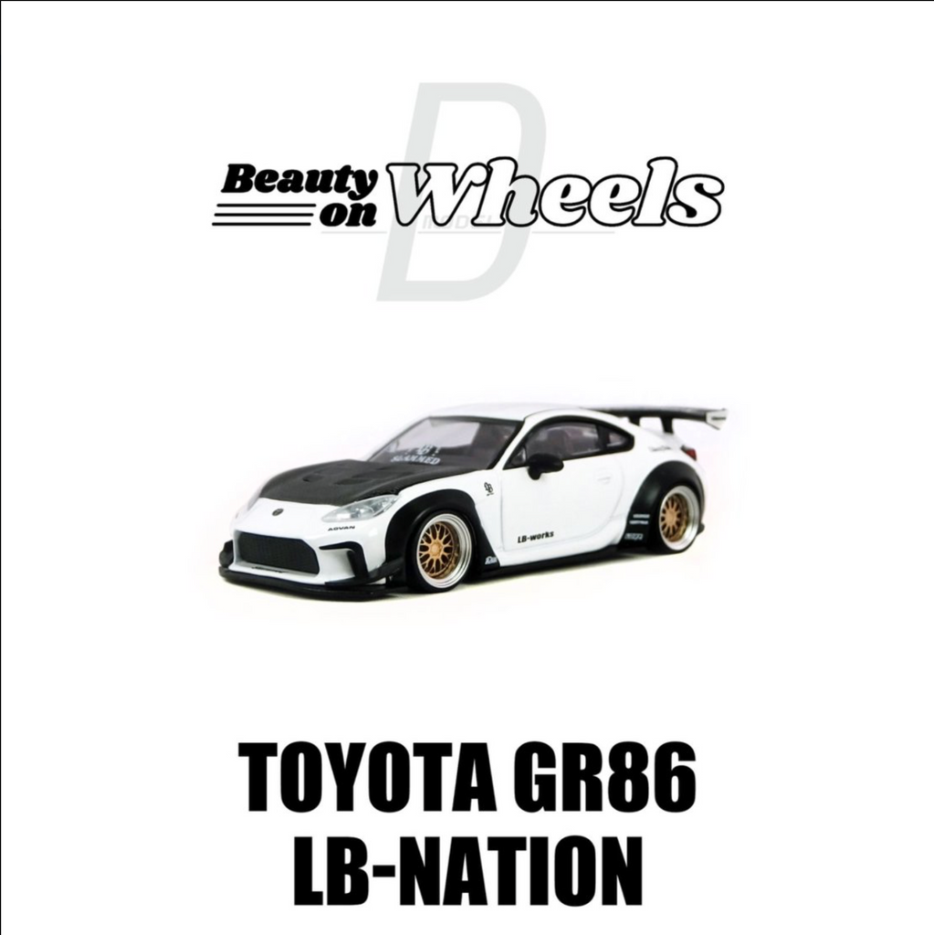 D MODEL BEAUTY ON WHEELS 1:64 TOYOTA GR86 LB-Nation , White