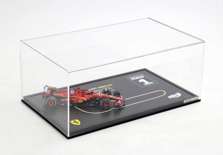 [Preorder] BBR Models 1:43 Ferrari SF24 Monza GP 2024 - Leclerc Winner Special carbon box BBRC307ACOF