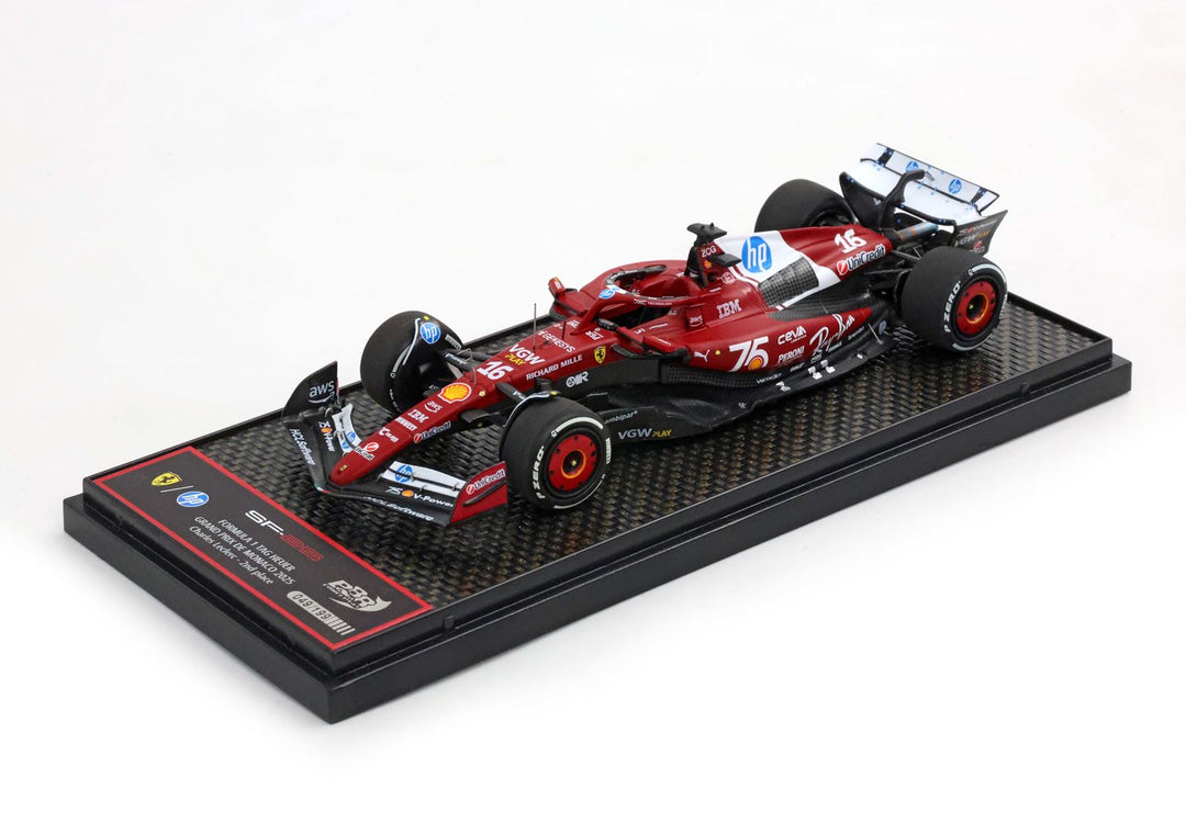 BBR Model 1:43 Ferrari SF25 Monaco livery for 75 years with Shell Leclerc - 2nd position BBRC321C16