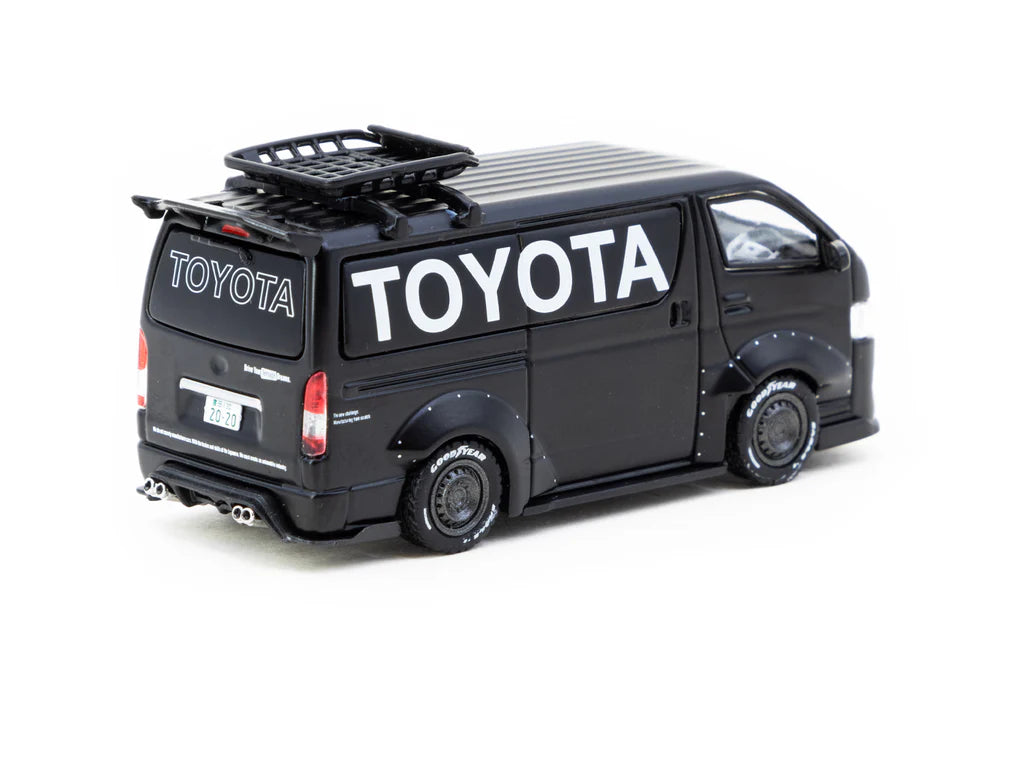 Tarmac Works 1:64 Toyota Hiace Widebody Black with Roof Rack T64-038-TO