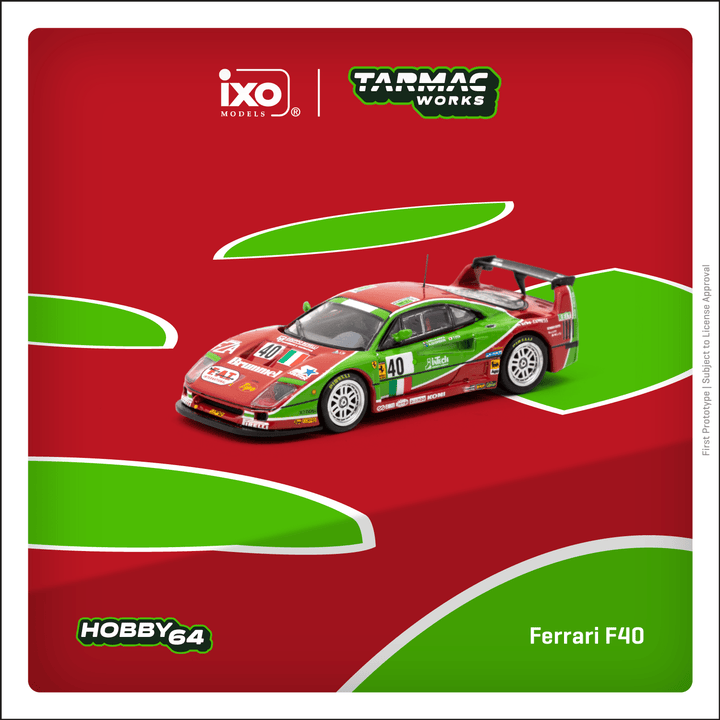 Tarmac Works 1:64 Ferrari F40 24h of Le Mans 1995 A. Olofsson / L. Della Noce / T. Ota T64-075-95LM40