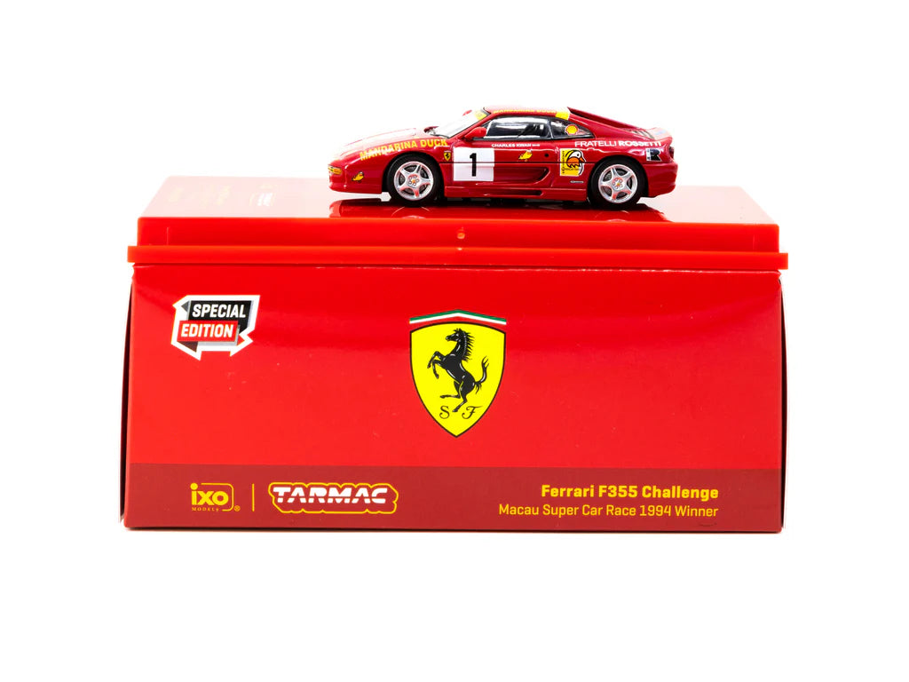 [Preorder] Tarmac Works 1:64 Ferrari F355 Challenge Macau Super Car Race 1994 Winner #01 Charles Kwan T64-083-94MGP01