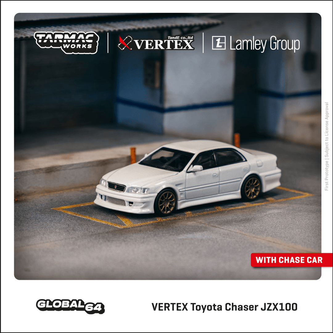 Tarmac Works 1:64 VERTEX Toyota Chaser JZX100 White Metallic T64G Tarmac Works 1:64 VERTEX Toyota Chaser JZX100 White Metallic T64G