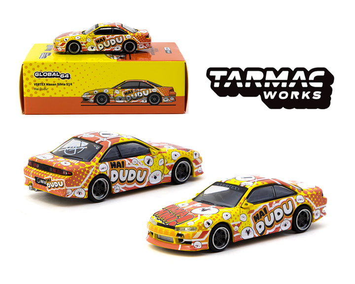 Tarmac Works 1:64 VERTEX Nissan Silvia (S14) Hai Dudu IMX Expo Special Edition – Indonesia Exclusives T64G-018-DUDU