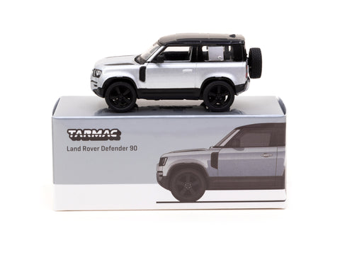 Tarmac Works 1:64 Land Rover Defender 90 Silver Metallic