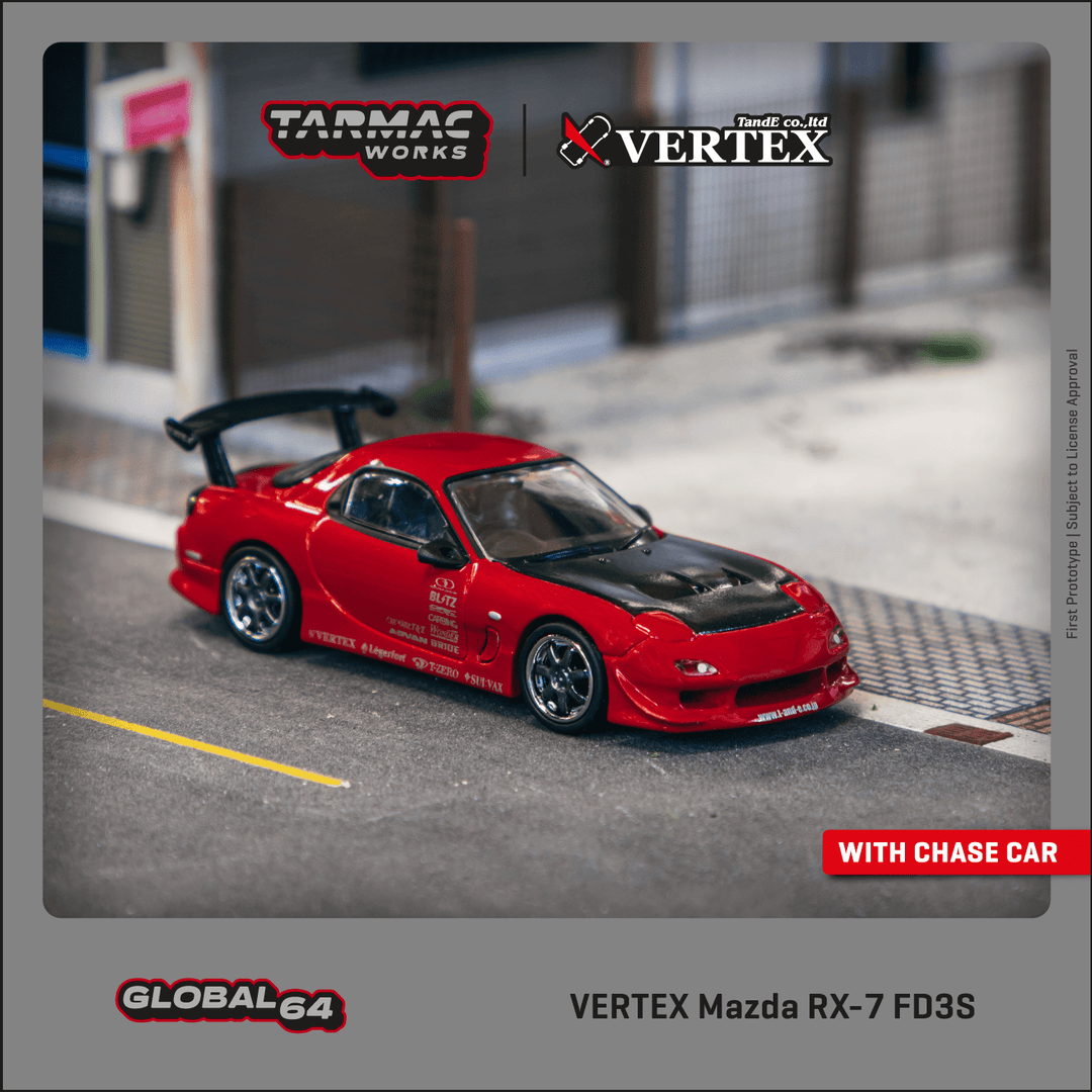 Tarmac Works 1:64 VERTEX Mazda RX-7 FD3S Red T64G-022-RE