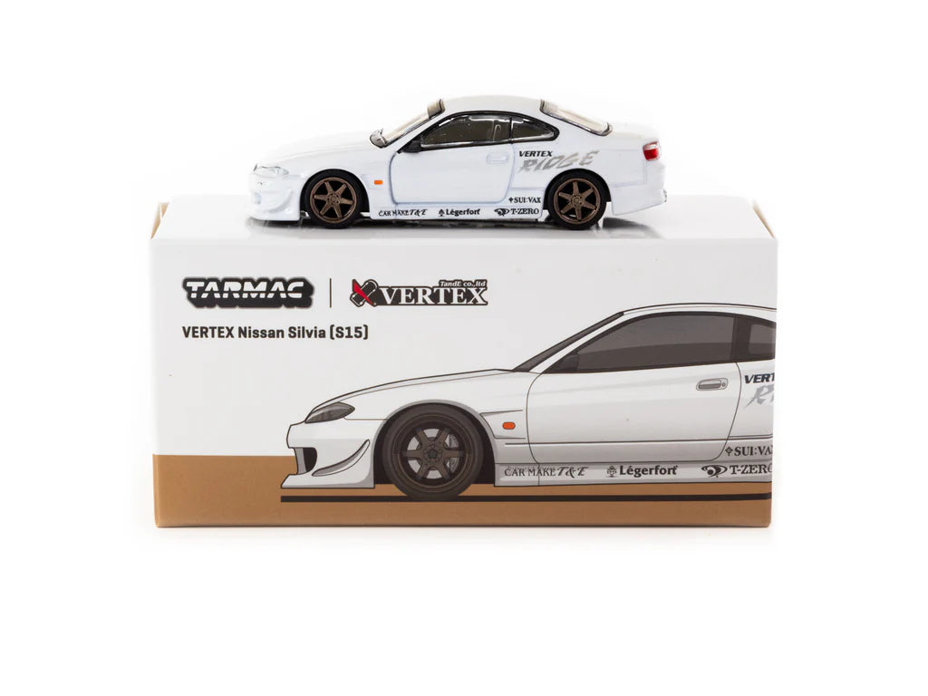 Tarmac Works 1:64 VERTEX Nissan Silvia S15 White T64G-023-WH