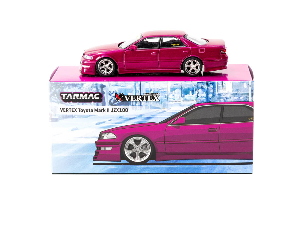 Tarmac Works 1:64 VERTEX Toyota Mark II JZX100 Red Metallic T64G-024-RE