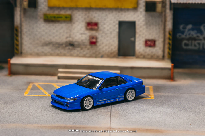 Tarmac Works 1:64 VERTEX Nissan Silvia S13 TOYO TIRES – Blue Metallic – Global64