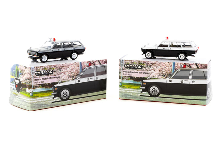 Tarmac Works 1:64 Datsun Bluebird 510 Wagon Japan Police Car T64G-026-PC