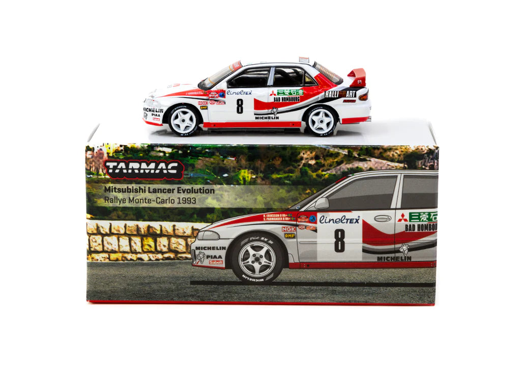 Tarmac Works 1:64 Mitsubishi Lancer Evolution Rallye Monte-Carlo T64G-048-93MCR08