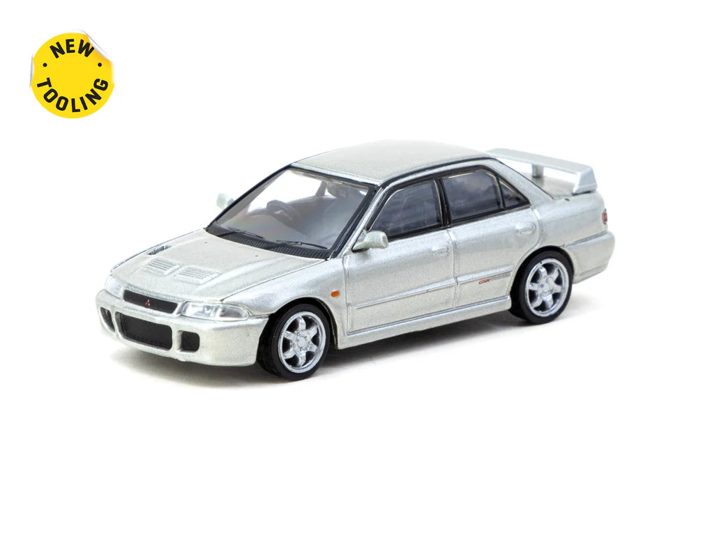 [Preorder] Tarmac Works 1:64 Mitsubishi Lancer GSR Evolution Silver Special Edition with Tarmac Cards T64G-048-SL