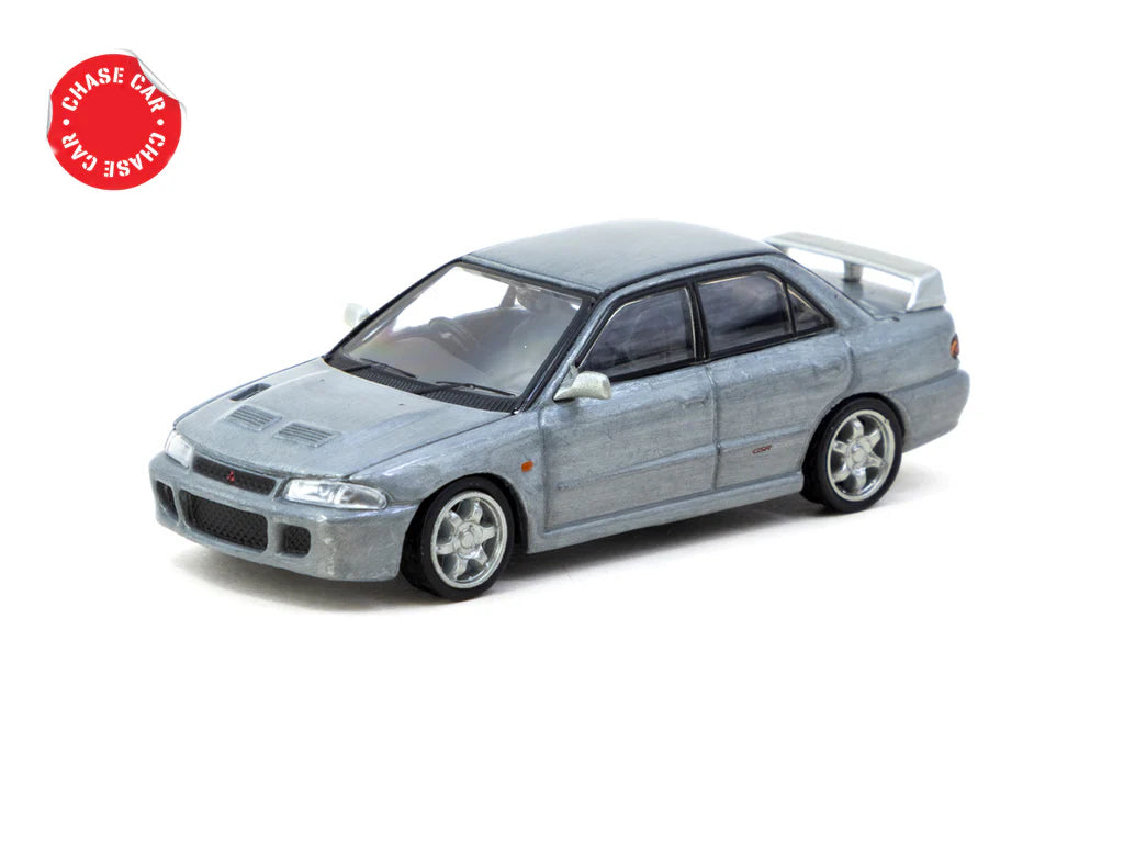 Tarmac Works 1:64 Mitsubishi Lancer GSR Evolution Silver Special Edition with Tarmac Cards T64G-048-SL