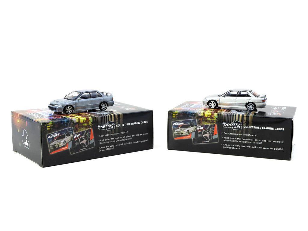 Tarmac Works 1:64 Mitsubishi Lancer GSR Evolution Silver Special Edition with Tarmac Cards T64G-048-SL