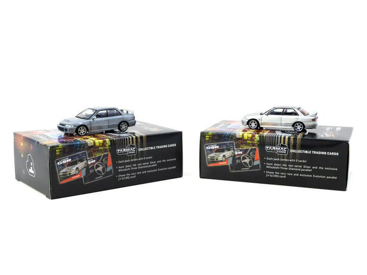 [Preorder] Tarmac Works 1:64 Mitsubishi Lancer GSR Evolution Silver Special Edition with Tarmac Cards T64G-048-SL