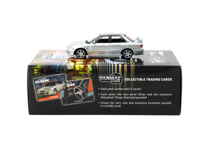 Tarmac Works 1:64 Mitsubishi Lancer GSR Evolution Silver Special Edition with Tarmac Cards T64G-048-SL