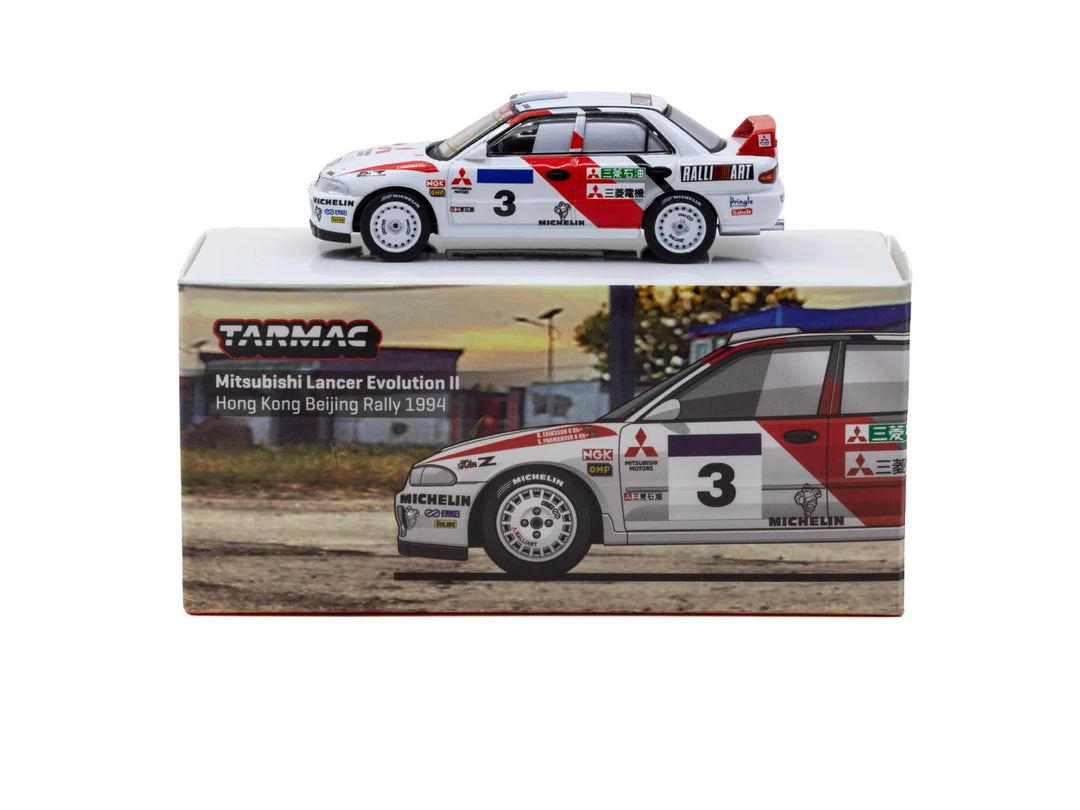 Tarmac Works 1:64 Mitsubishi Lancer Evolution II Hong Kong Beijing Rally T64G-049-94HKBR03