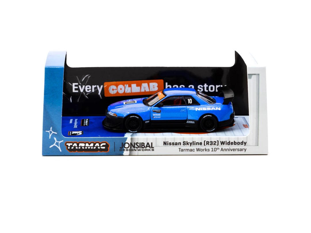 Tarmac Works 1:64 Nissan Skyline (R32) Widebody -Designed by Jon Sibal 10th Anniversary T64G-061-10TH