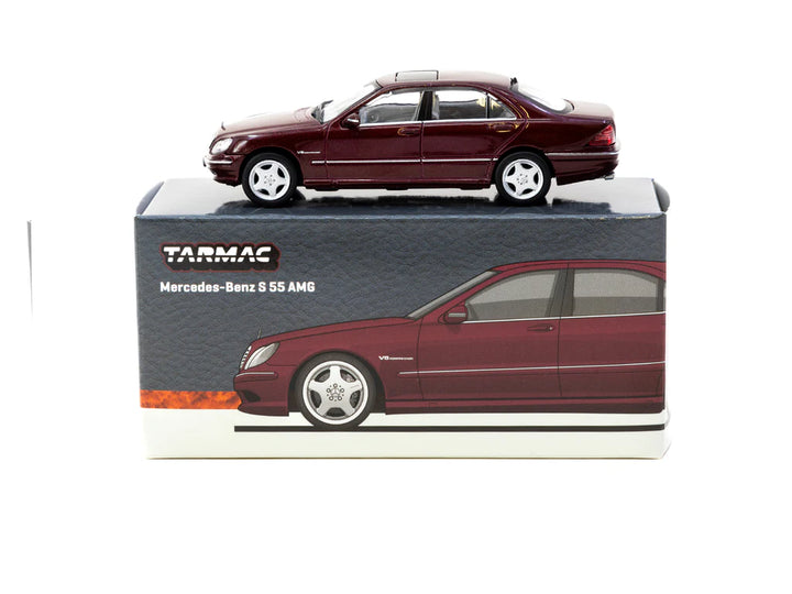 Tarmac Works 1:64 Mercedes-Benz S 55 AMG Bordeaux Red Metallic T64G-072-BO