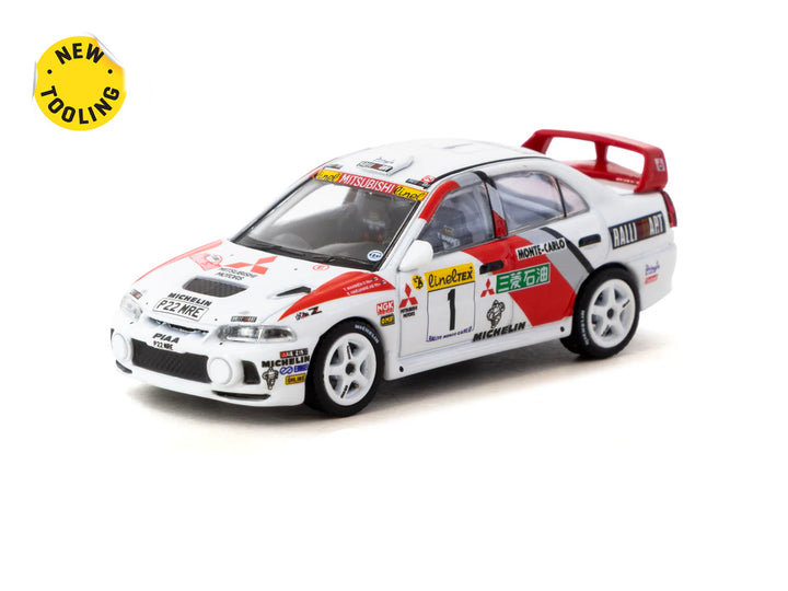 Tarmac Works 1:64 Mitsubishi Lancer Evolution IV Rallye Monte-Carlo 1997 T64G-076-97MCR01