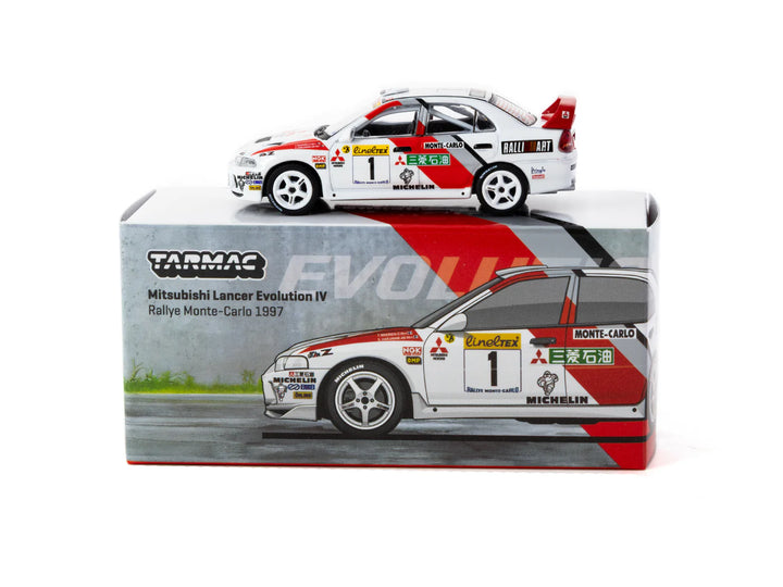 Tarmac Works 1:64 Mitsubishi Lancer Evolution IV Rallye Monte-Carlo 1997 T64G-076-97MCR01