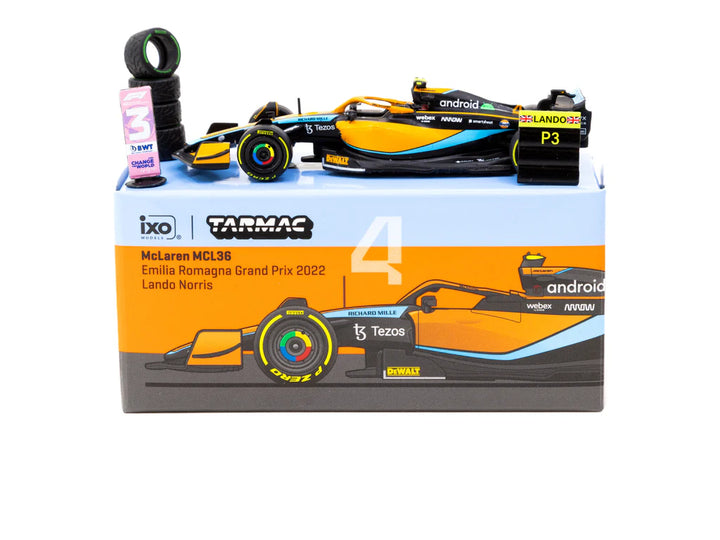 Tarmac Works 1:64 McLaren MCL36 Emilia Romagna Grand Prix 2022 Lando Norris T64G-F041-LN1