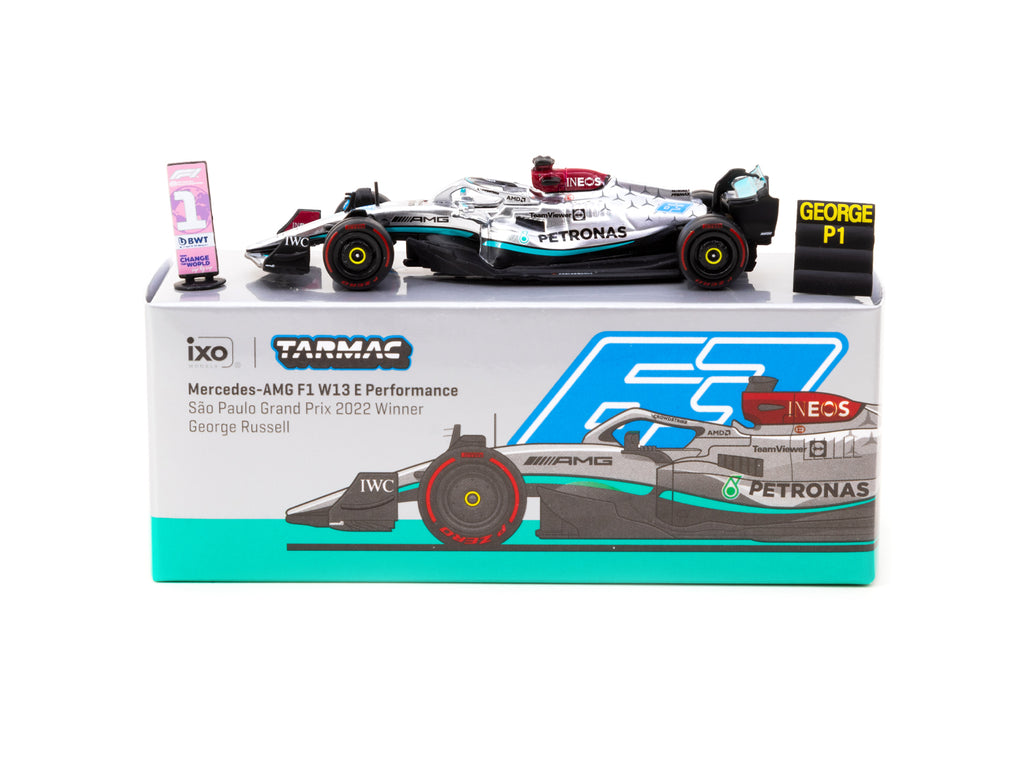 Tarmac Works 1:64 Mercedes-AMG F1 W13 E Performance Sao Paulo Grand Prix 2022 Winner George Russell