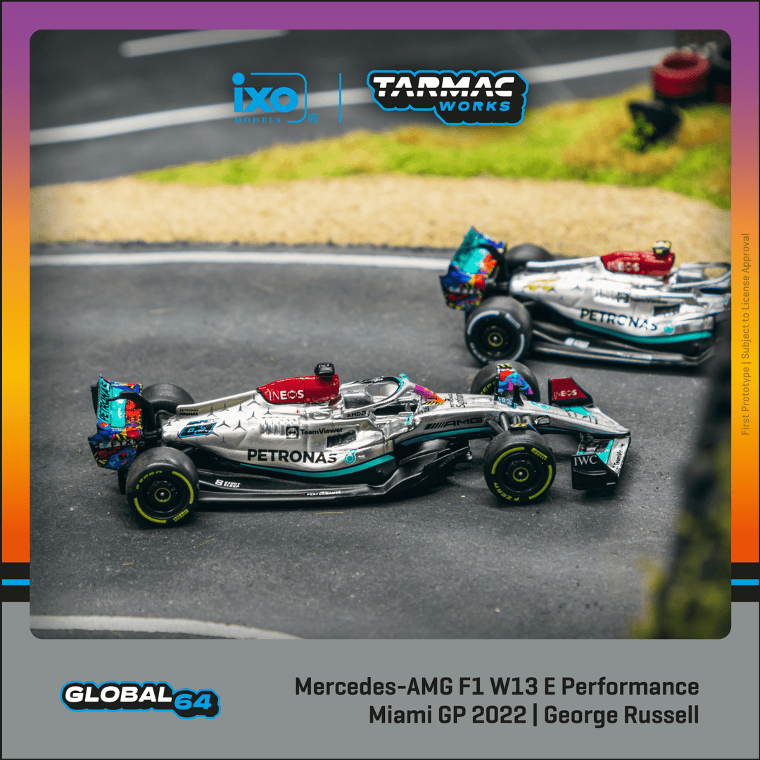 Tarmac Works 1:64 Mercedes-AMG F1 W13 E Performance Miami Grand Prix 2022 George Russell T64G-F044-GR2