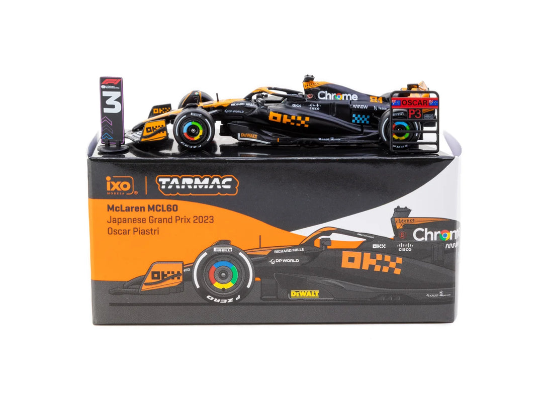 Tarmac Works 1:64 McLaren MCL60 Japanese Grand Prix 2023 Oscar Piastri T64G-F070-OP3