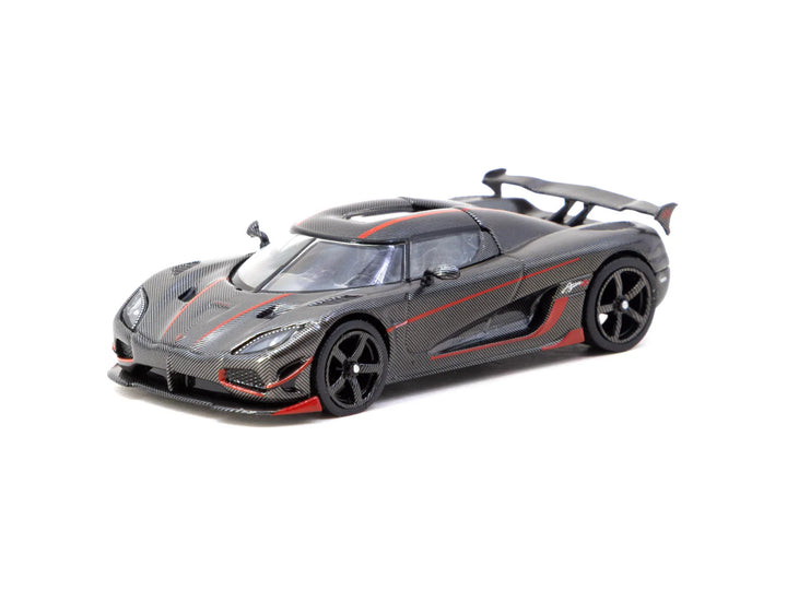 Tarmac Works 1:64 Koenigsegg Agera RS Black Carbon Fiber / Red Accents T64G-TL005-BCF