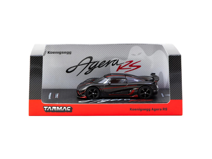 Tarmac Works 1:64 Koenigsegg Agera RS Black Carbon Fiber / Red Accents T64G-TL005-BCF