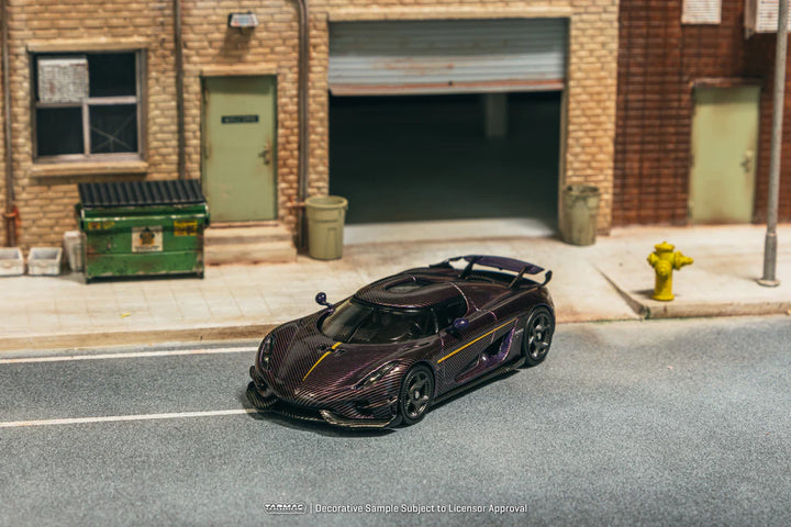 [Preorder] Tarmac Works 1:64 Koenigsegg Regera Purple Carbon Fiber / Gold Accents Special Edition T64G-TL017-PCF