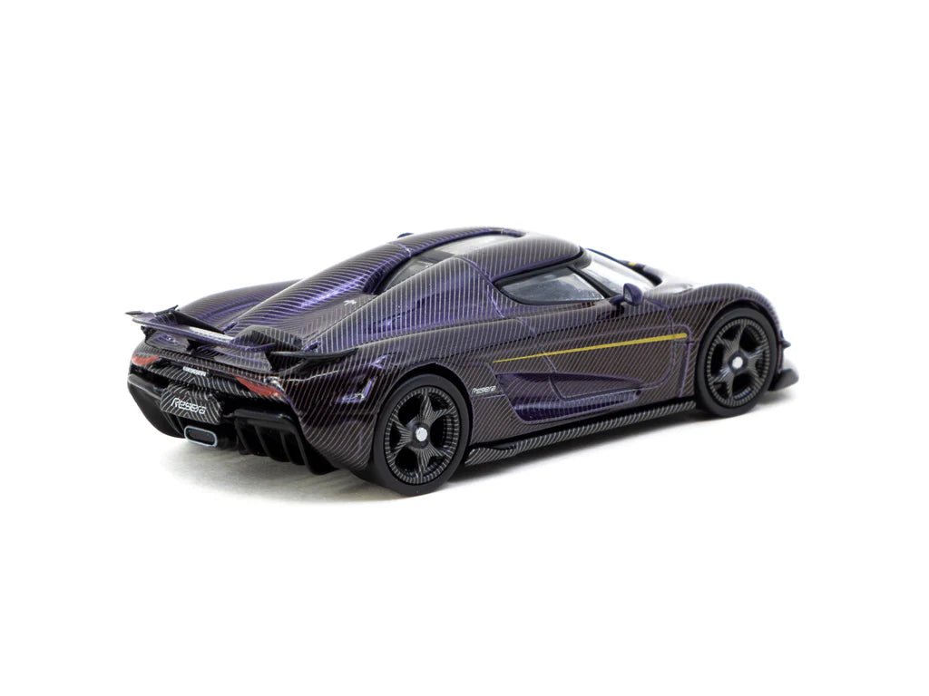 [Preorder] Tarmac Works 1:64 Koenigsegg Regera Purple Carbon Fiber / Gold Accents Special Edition T64G-TL017-PCF