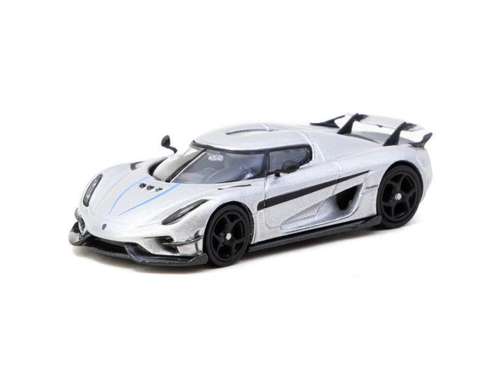 Tarmac Works 1:64 Koenigsegg Regera Silver Metallic/Blue Accents T64G-TL017-SL