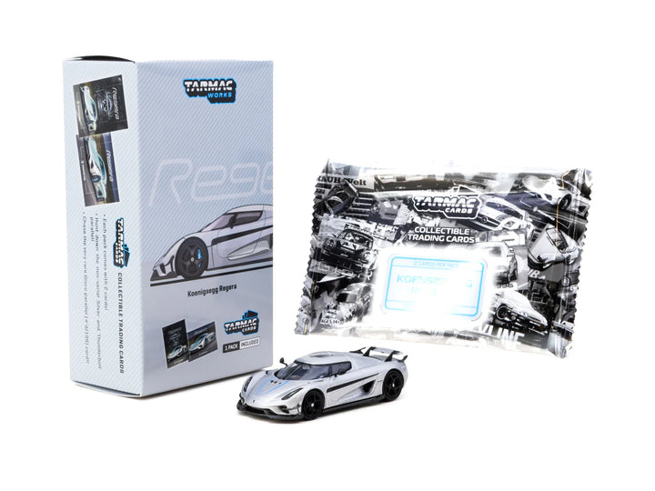 Tarmac Works 1:64 Koenigsegg Regera Silver Metallic/Blue Accents T64G-TL017-SL
