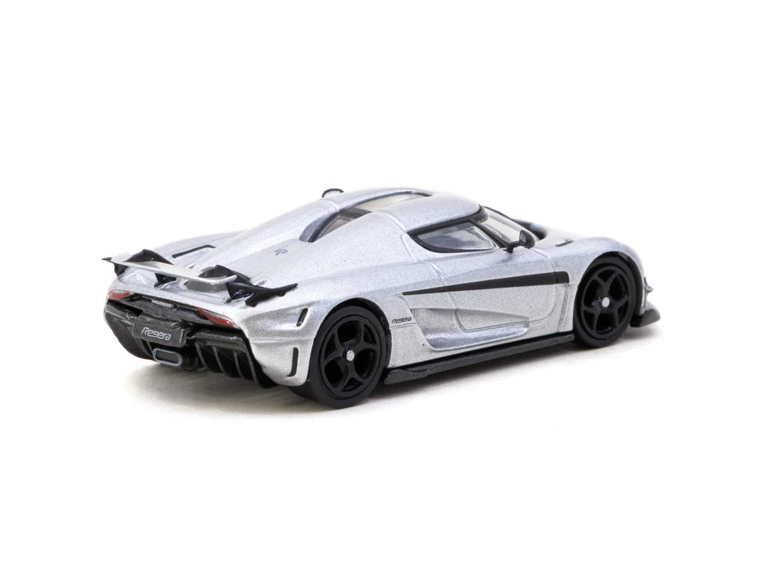 Tarmac Works 1:64 Koenigsegg Regera Silver Metallic/Blue Accents T64G-TL017-SL