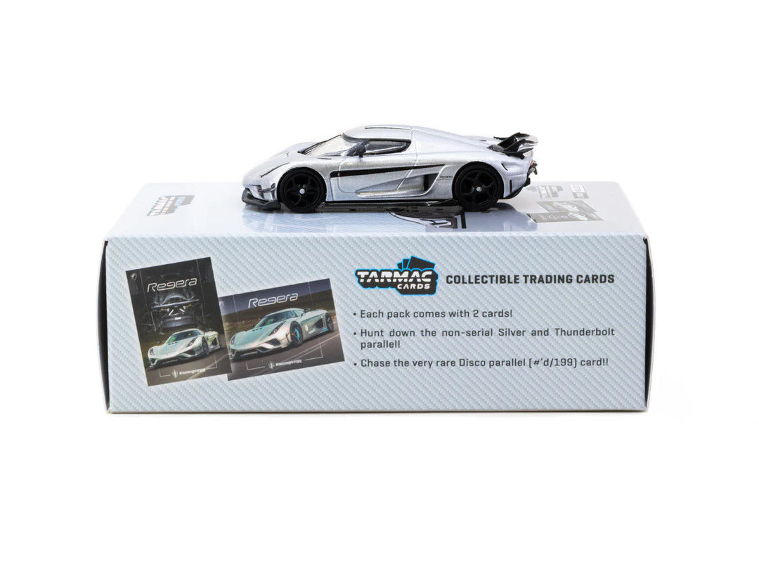Tarmac Works 1:64 Koenigsegg Regera Silver Metallic/Blue Accents T64G-TL017-SL
